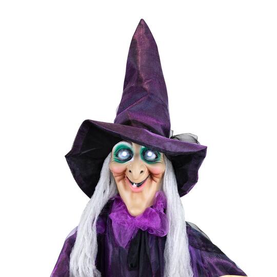 5.5ft. Lighted & Animated Witch Halloween Figure Decoration